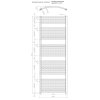 Technický výkres a rozměrové schéma koupelnového radiátoru Grande oblý s kótami šířky 60 cm a výšky 169 cm