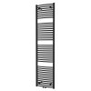 Oblý kombinovaný koupelnový radiátor Grande v matné barvě černý samet se středovým připojením, rozměry 45x185 cm Kód:G45185OBSP