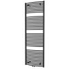 Oblý kombinovaný koupelnový radiátor Grande v matné barvě černý samet se středovým připojením, rozměry 60x185 cm Kód: G60185OBSP