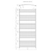 Technický výkres s rozměry koupelnového radiátoru Grande oblý 75x169 cm – čelní a horní pohled.