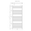 Technický výkres radiátoru Grande 600x1330 mm s vyznačením výšky, šířky a rozteče připojení
