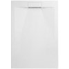 Bílá obdélníková sprchová vanička Nilo blanco 120x90 cm z litého mramoru se skrytým odtokem