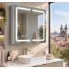 [Kód: MC-BG8070] Zrcadlová skříňka BESTECO Luxury 80x70 cm s kruhovým pískováním, vnitřním LED osvětlením a panty Blum.[Kód: MC-BG8070] Zrcadlová skříňka BESTECO Luxury 80x70 cm s kruhovým pískováním, vnitřním LED osvětlením a panty Blum.