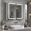 [Kód: MC-BG8070] Hliníková zrcadlová skříňka s LED osvětlením Besteco Luxa 80x70 cm s odmlžováním a zásuvkou.