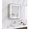[Kód: MC-BG6070] Zrcadlová skříňka BESTECO Luxury 60x70 cm s kruhovým pískováním, vnitřním LED osvětlením a panty Blum.