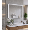 [Kód: MS-CR8070] Zrcadlová skříňka BESTECO King 80x70 cm s oblými rohy, pískovaným okrajem a LED osvětlením, vybavená panty Blum.