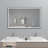 [Kód: MFA1275S-8-H] Velkoformátové obdélníkové LED zrcadlo BESTECO 120x75 cm s matně černým hliníkovým rámem, předním i zadním osvětlením a dotykovým panelem.