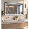 LED zrcadlo 120x75 cm černý rám, odmlžování, stmívání , Kód: MFA1275SH
