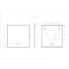 Technický výkres a rozměry LED zrcadla BESTECO 80x80 cm MLES80X80-H