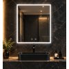 [Kód: MLES80X60-H] Obdélníkové LED zrcadlo BESTECO 80x60 cm s 20mm pískovaným okrajem, předním i zadním osvětlením a dotykovým panelem.
