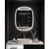 Oválné LED zrcadlo do koupelny 60x80 cm se studeným světlem a dotykovým spínačem