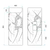Technický nákres a rozměry volně stojícího umyvadla Revello 855x460 mm