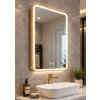 Designové zlaté kartáčované LED zrcadlo 60x80 cm nad umyvadlem se zlatou baterií, Kód:DEIRAZ6080LEDSMGK