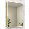 Hranaté LED koupelnové zrcadlo 60x80 cm s kartáčovaným zlatým rámem a dotykovým ovládáním, Kód:DEIRAZ6080LEDSMGK