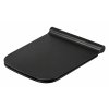 [Kód: TR2122-18SS] černé tenké WC sedátko BESTECO Urban Slim Soft-Close z duroplastu detail hladkého antibakteriálního povrchu.