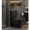 Besteco Urban keramické WC kombi 37,5x69 cm (Rimless, univerzální odpad, černé)