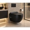 Závěsná WC mísa BESTECO v černé barvě s integrovanou bidetovou sprškou, baterií a technologií Rimless. Kód: TR2239-U18