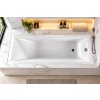 Obdélníková vana Jika Cubito Pure 180x80 cm bílá zabudovaná v mramorové koupelně - pohled shora