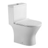 Kompletní stojící toaleta WC kombi BESTECO SIAM bílá keramika univerzální zadní i spodní Vario odpad rozměry 37x65 cm včetně sedátka
