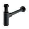 Besteco umyvadlový sifon 5/4", Kulatý, černá mat, C-2930N