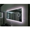 BESTECO Bright Time LED zrcadlo 120x65 cm (5x lupa, hodiny, dotykové, nastavitelná barva)