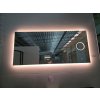 BESTECO Bright Time LED zrcadlo 120x65 cm (5x lupa, hodiny, dotykové, nastavitelná barva)