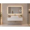Koupelnové LED zrcadlo BESTECO Bright Time s teplým žlutým podsvícením, 5x zvětšovacím zrcátkem a dotykovým ovládáním