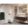 [Kód: STR2044] Závěsné WC BESTECO Flos bílé 36x55 cm sanitární keramika detail mísy a Soft-Close sedátka.