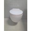 BESTECO Tondo závěsné WC (Rimless, 40x50 cm, včetně sedátka, bílé matné)