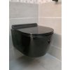 BESTECO Nera závěsné WC (Rimless, 35,5x50 cm, včetně Soft-Close sedátka, černé)