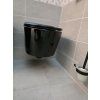 BESTECO Nera závěsné WC (Rimless, 35,5x50 cm, včetně Soft-Close sedátka, černé)