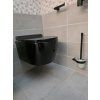 BESTECO Nera závěsné WC (Rimless, 35,5x50 cm, včetně Soft-Close sedátka, černé)