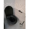 BESTECO Nera závěsné WC (Rimless, 35,5x50 cm, včetně Soft-Close sedátka, černé)