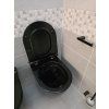 BESTECO Nera závěsné WC (Rimless, 35,5x50 cm, včetně Soft-Close sedátka, černé)