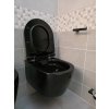 BESTECO Nera závěsné WC (Rimless, 35,5x50 cm, včetně Soft-Close sedátka, černé)