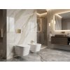 Závěsné WC BESTECO ORLO hranatý design bílá barva Rimless splachování rozměr 35x50,5 cm se SLIM Soft-Close sedátkem, TR2216