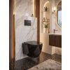 [Kód: BE2376B] Závěsné WC BESTECO Boch 37x55 cm černá sanitární keramika detail hladkého designu a Soft-Close sedátka.