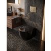 [Kód: BE2376B] Závěsné WC BESTECO Boch 37x55 cm černá sanitární keramika detail hladkého designu a Soft-Close sedátka.