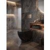 [Kód: BE2376B] Závěsné WC BESTECO Boch 37x55 cm černá sanitární keramika detail hladkého designu a Soft-Close sedátka.