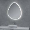 [Kód:MFG8080] LED zrcadlo ve tvaru kapky 70x80 cm v koupelně s moderním obvodovým podsvícením a čistým rámem.