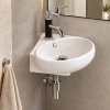 Rohové keramické umyvadlo Besteco Avancer 2 s rozměry 35x34x13 cm v lesklé bílé barvě. Kód:TR4518