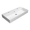 8160 bile umyvadlo s otvory pro 2 vodovodni baterie 100x47cm
