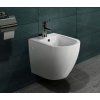 Závěsný bidet BESTECO BOCH bílá lesklá sanitární keramika úprava Anticalc proti vodnímu kameni rozměr 37x55 cm skryté uchycení s přepadem, kód BE5376W