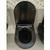 Závěsné WC BESTECO ARCO matně černé Rimless bezokrajová sanitární keramika včetně Soft-Close duroplastového sedátka rozteč 18 cm rozměr 36x55 cm, kód 2376-U18