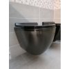 Besteco Arco závěsné keramické WC 36x52 cm (černé matné, Rimless, se sedátkem)