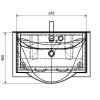 umyvadlo plus 65x90 nakres